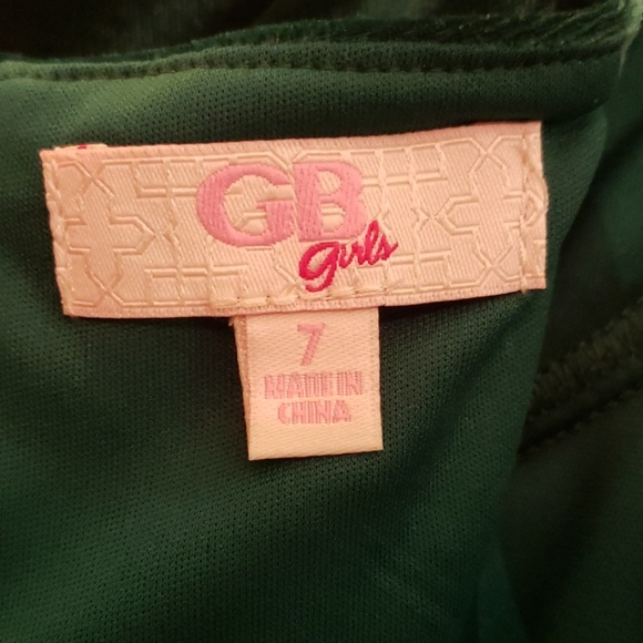 GB Girls modern luxe green velvet holiday dress - Picture 3 of 5
